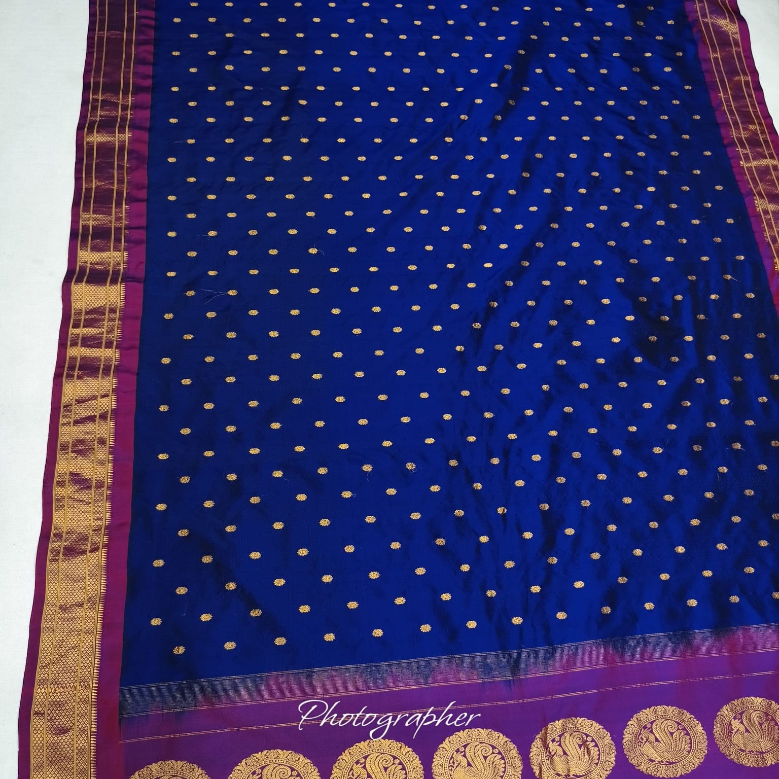 Pathani Blue Silk Saree