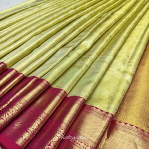 Pathani Yellow Silk Saree