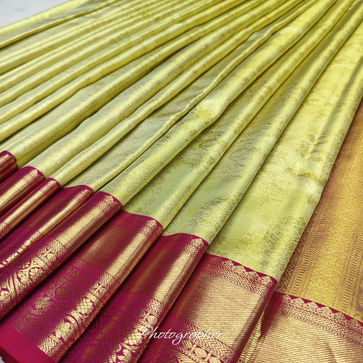 Pathani Yellow Silk Saree