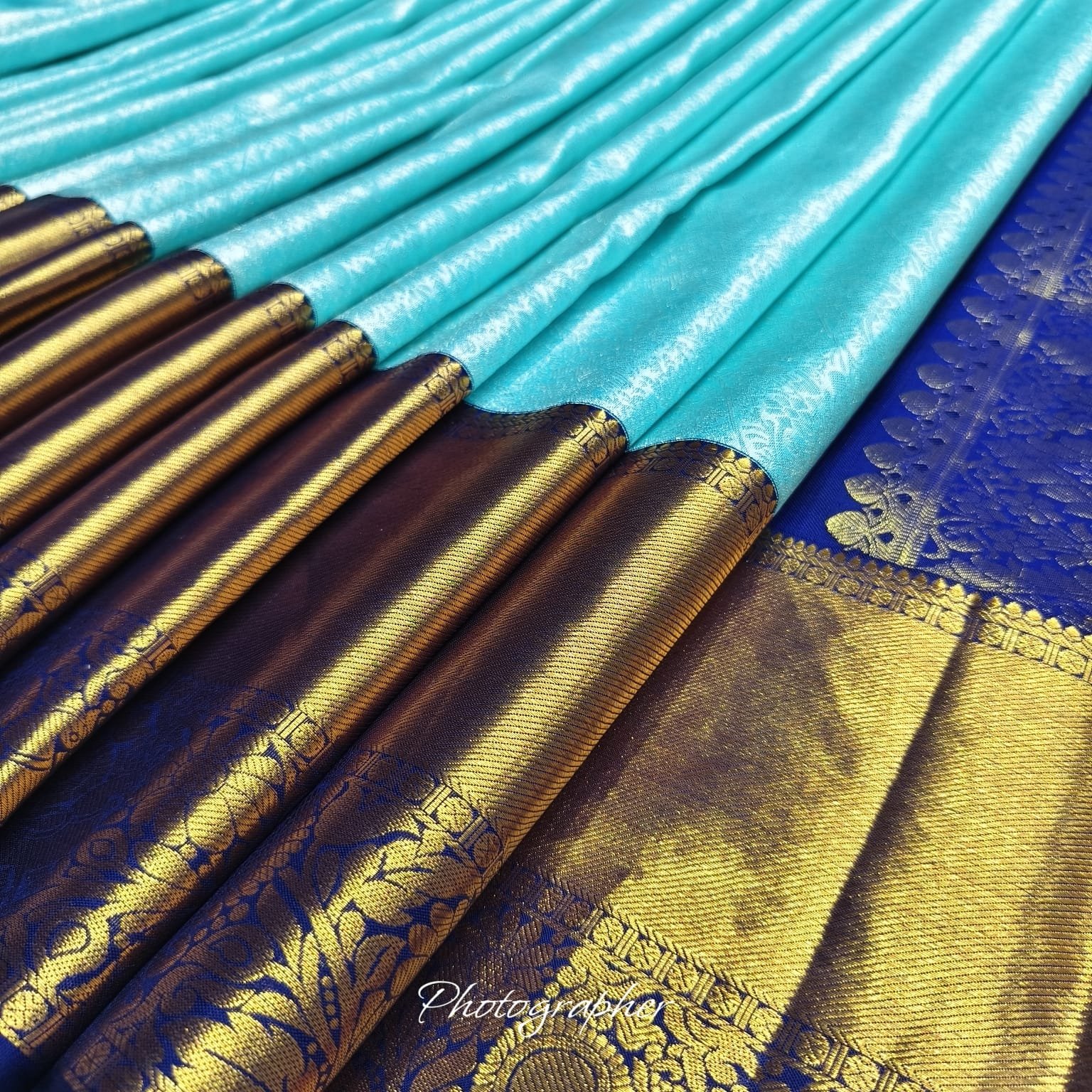 Pathani Sky blue SIlk Saree